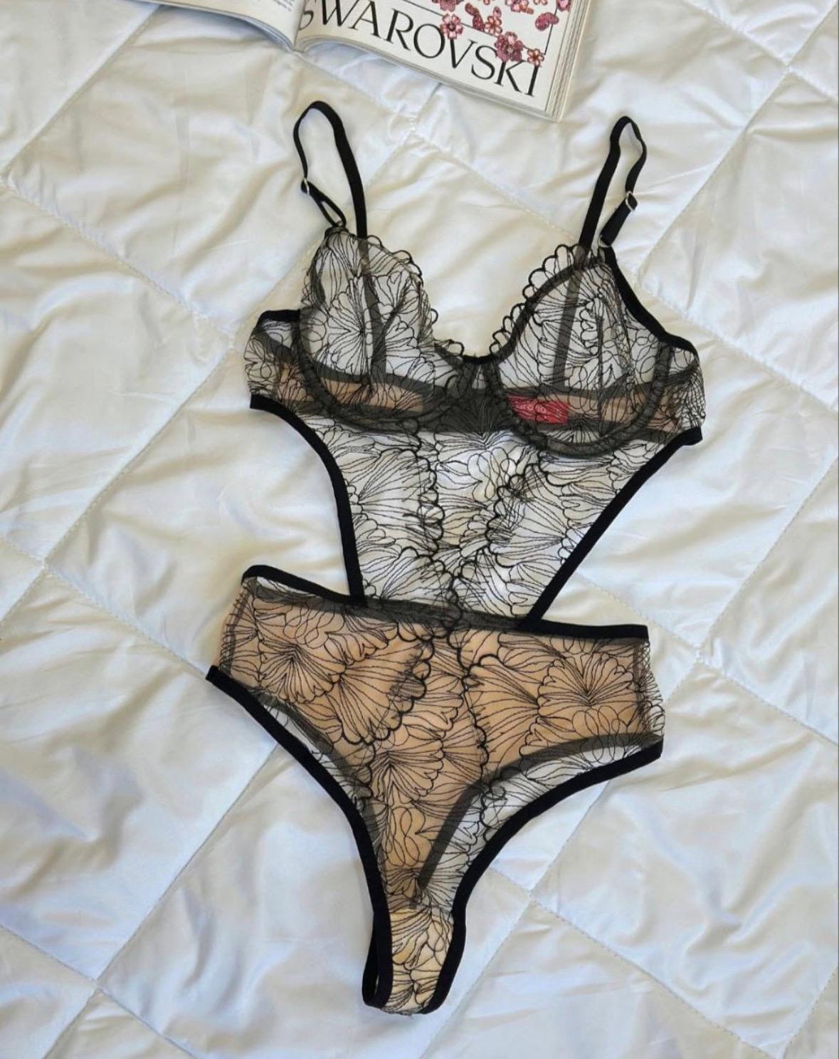 Jelesa JLS-BS317 Kadın Dantelli Bodysuit Siyah